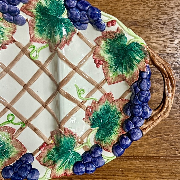 Fitz & Floyd • 1993 • Grape • Thanksgiving Banquet • Ceramic • 3-Section Plate - Picture 7 of 11
